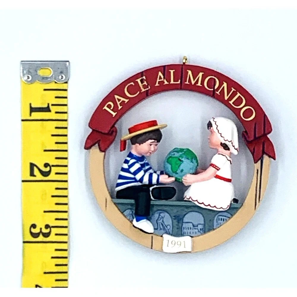 1991 Pace Al Mondo / Peace‎ on Earth Hallmark Christmas Ornament Italy Vintage